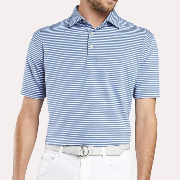 Peter Millar Men's Joyce Stripe Summer Comfort Performance Polo Blue XL - Picture 1 of 9